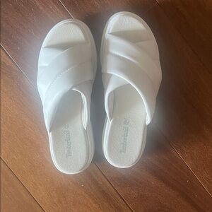 Timberland White Crossover Padded Slide Sandals